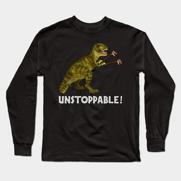 Tyrannosaurus Rex with Grabbers is UnStoppable 2 Long Sleeve T-Shirt by SirLeeTees